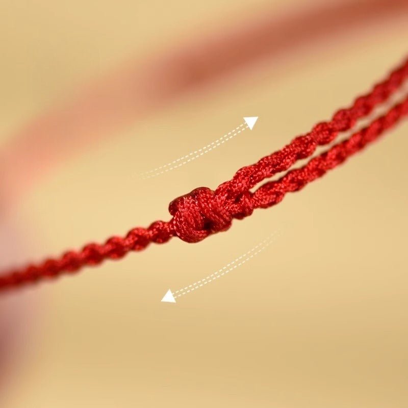 Cinnabar Peach Wood Bamboo Knot Red String Bracelet | Lucky Handmade Bracelet for Men & Women - STAR8S