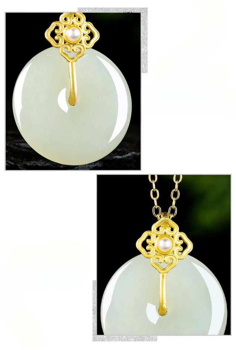 classic & charming white jade necklace womens: s925 silver safety pendant | star8s - star8s