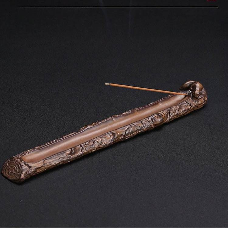 creative ceramic incense holder with lotus leaf - retro - style home decor - star8s