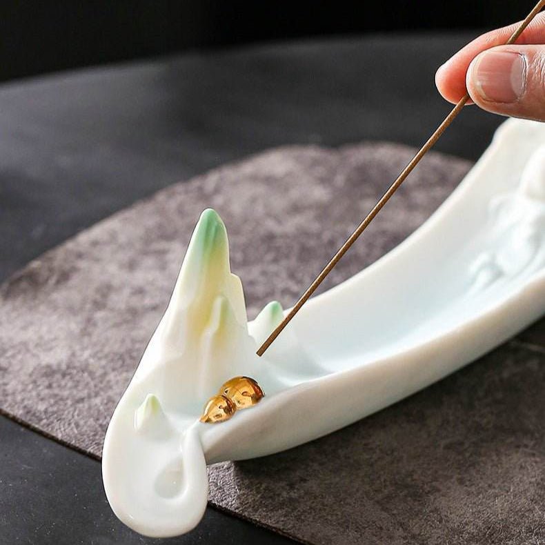 Creative Ceramic Whiteware Incense Holder - Home and Tea Decor - STAR8S
