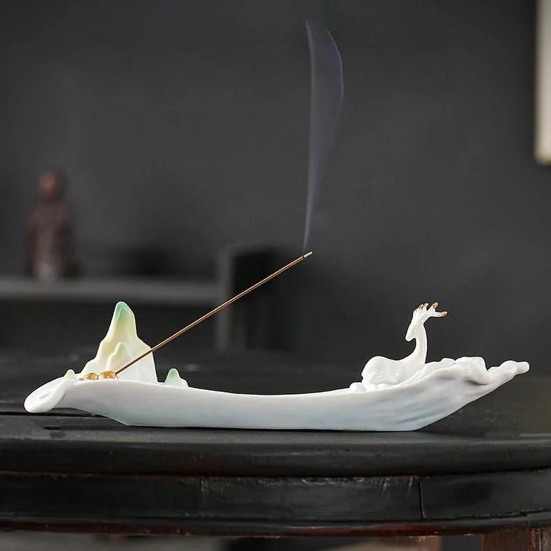 Creative Ceramic Whiteware Incense Holder - Home and Tea Decor - STAR8S
