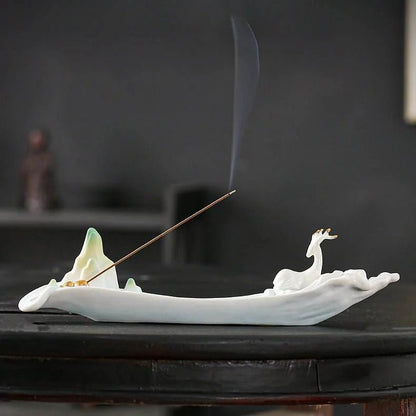 Creative Ceramic Whiteware Incense Holder - Home and Tea Decor - STAR8S