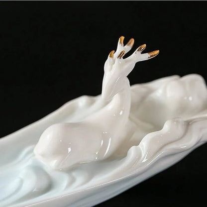Creative Ceramic Whiteware Incense Holder - Home and Tea Decor - STAR8S