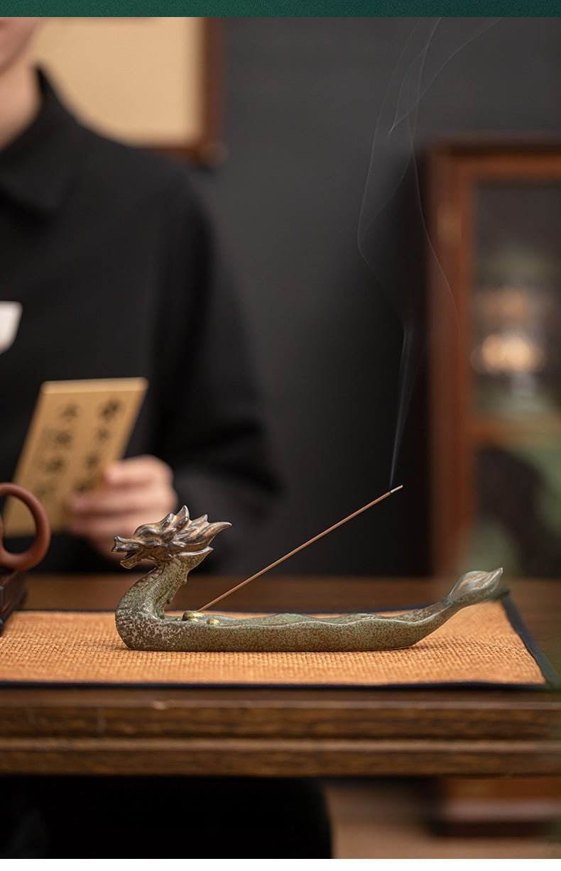 Creative Dragon Boat - themed Ceramic Incense Holder - Home and Tea Decor - STAR8S