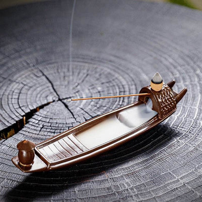 Creative Fisherboat - themed Backflow Incense Burner - Home Fragrance Decor - STAR8S