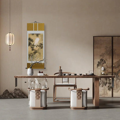 Cultural Chinese Painting: HD print Castiglione’s White Eagle with Pine Tree Scroll | STAR8S - STAR8S