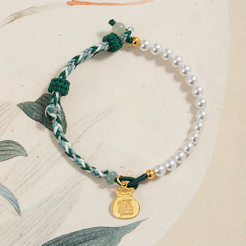 cultural red string bracelet: 999 silver safety disc gold plated | star8s