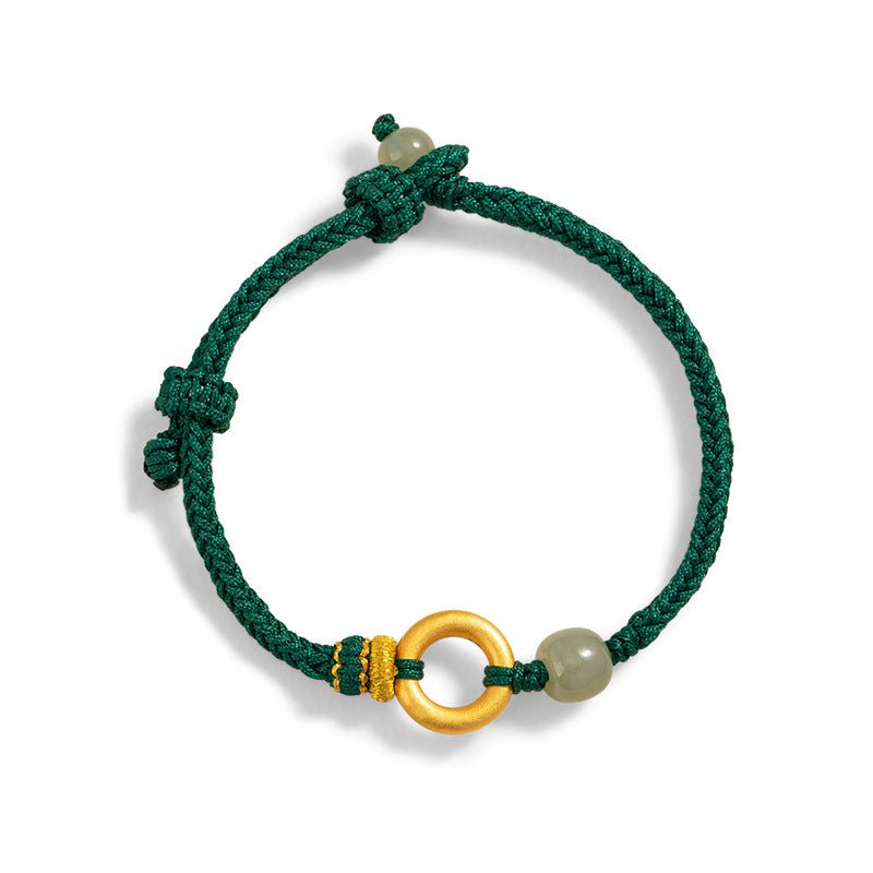 cultural red string bracelet: 999 silver safety disc gold plated | star8s