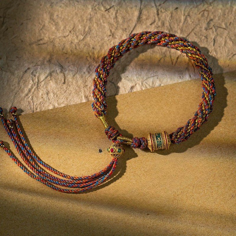 cultural tibetan knot bracelet: five - color corn enamel | star8s