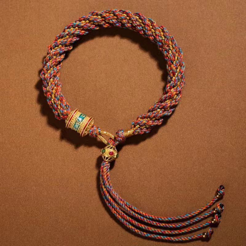 cultural tibetan knot bracelet: five - color corn enamel | star8s
