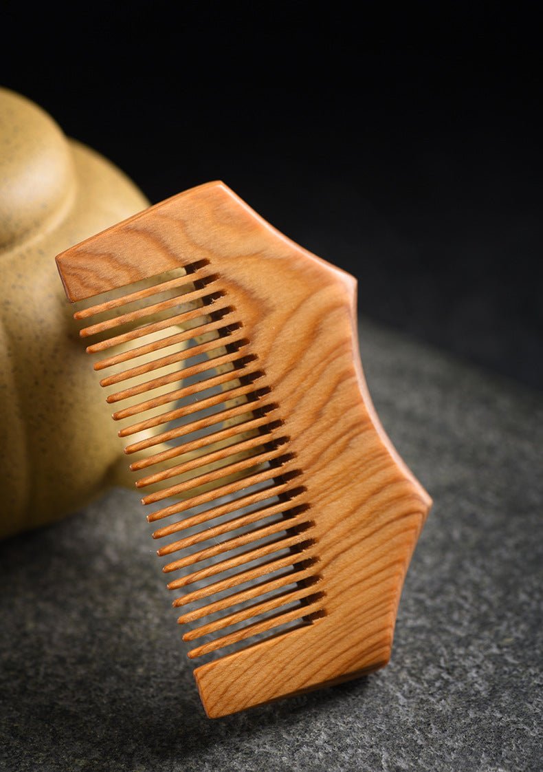 cypress wooden comb – anti - static scalp massage comb, head & meridian care gift, hair care wooden comb - star8s