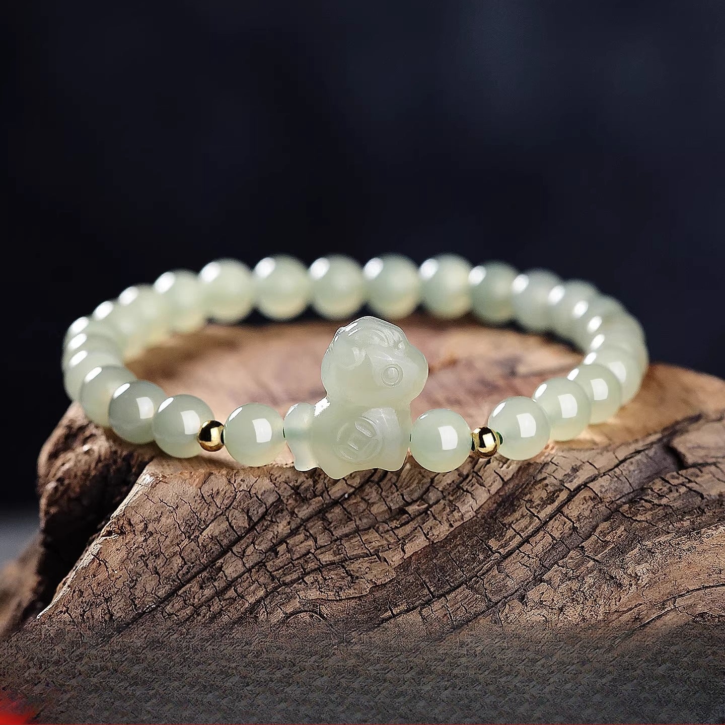 Chinese Zodiac Horse Jade Beaded Bracelet 2026 - STAR8S