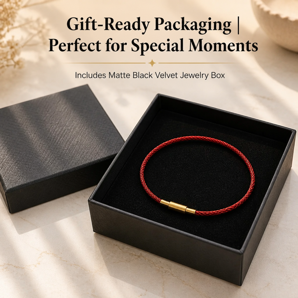 waterproof red string lucky bracelet | zodiac year protection - minimalist braided steel wire core, premium stainless steel clasp, ultra-lightweight, colorfast 2mm