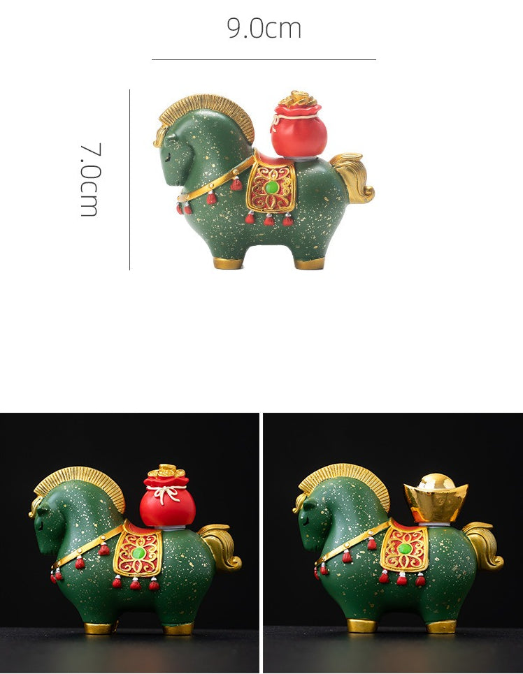 Chinese Zodiac Horse Tea Pet - Prosperity & Blessings Ceramic Home Décor for Office Desk & Tea Table - STAR8S