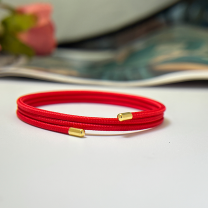 Red String Magnetic Wrap Bracelet for Women & Men, 20-inch Waterproof Braided Cord with Gold Magnetic Clasp, Lucky Protection Jewelry, Couple Matching Bracelet, DIY Charm Cord