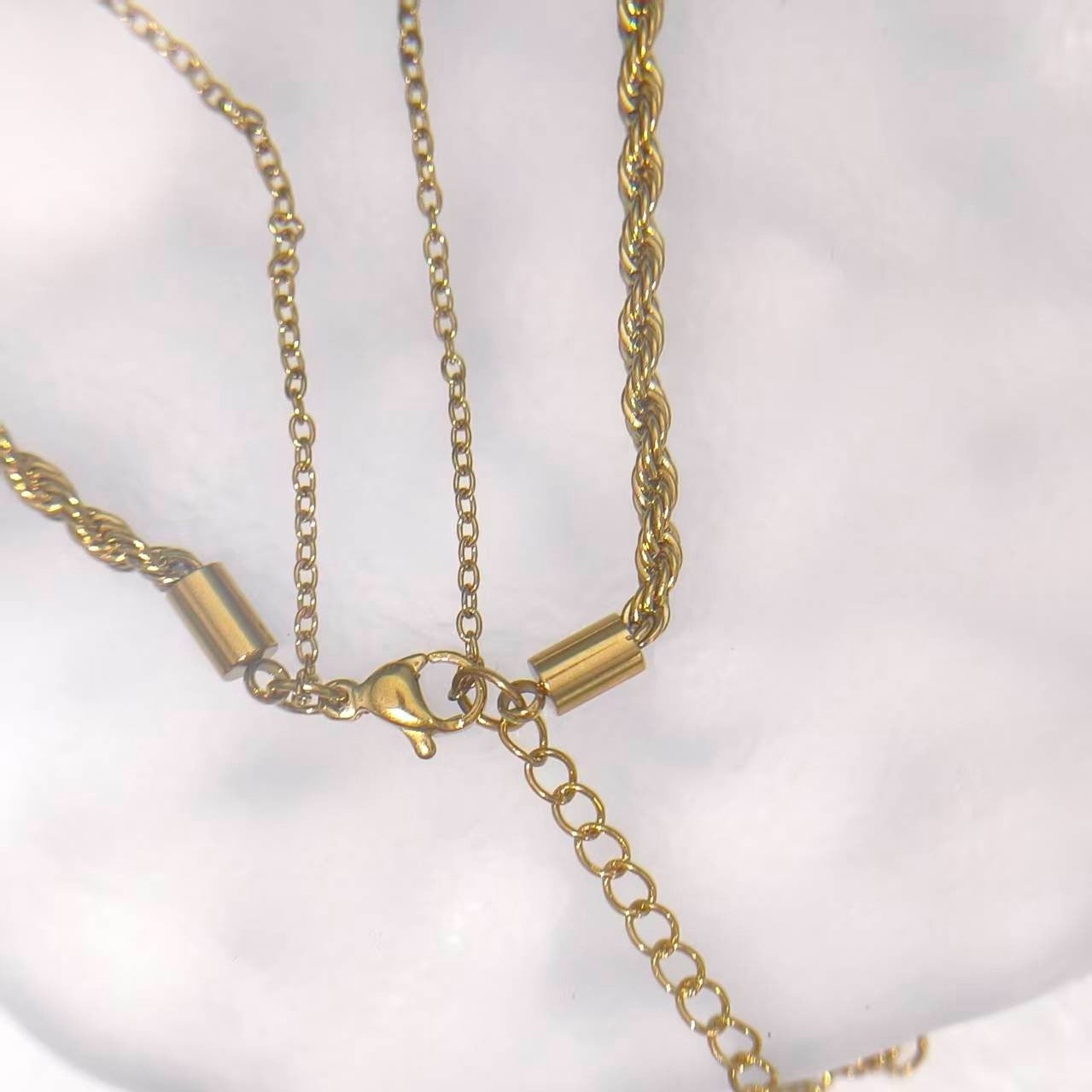 layered ankh cross necklace set for men women stainless steel egyptian key of life pendant twisted rope chain choker gold plated religious protection amulet statement sweater chain jewelry gift