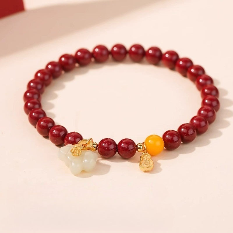 Chinese Zodiac Horse Cinnabar Jade Bracelet 2026 - STAR8S