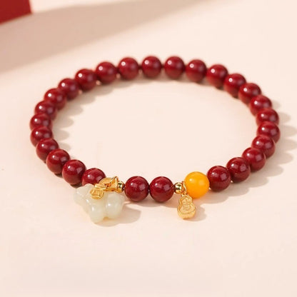 Chinese Zodiac Horse Cinnabar Jade Bracelet 2026 - STAR8S