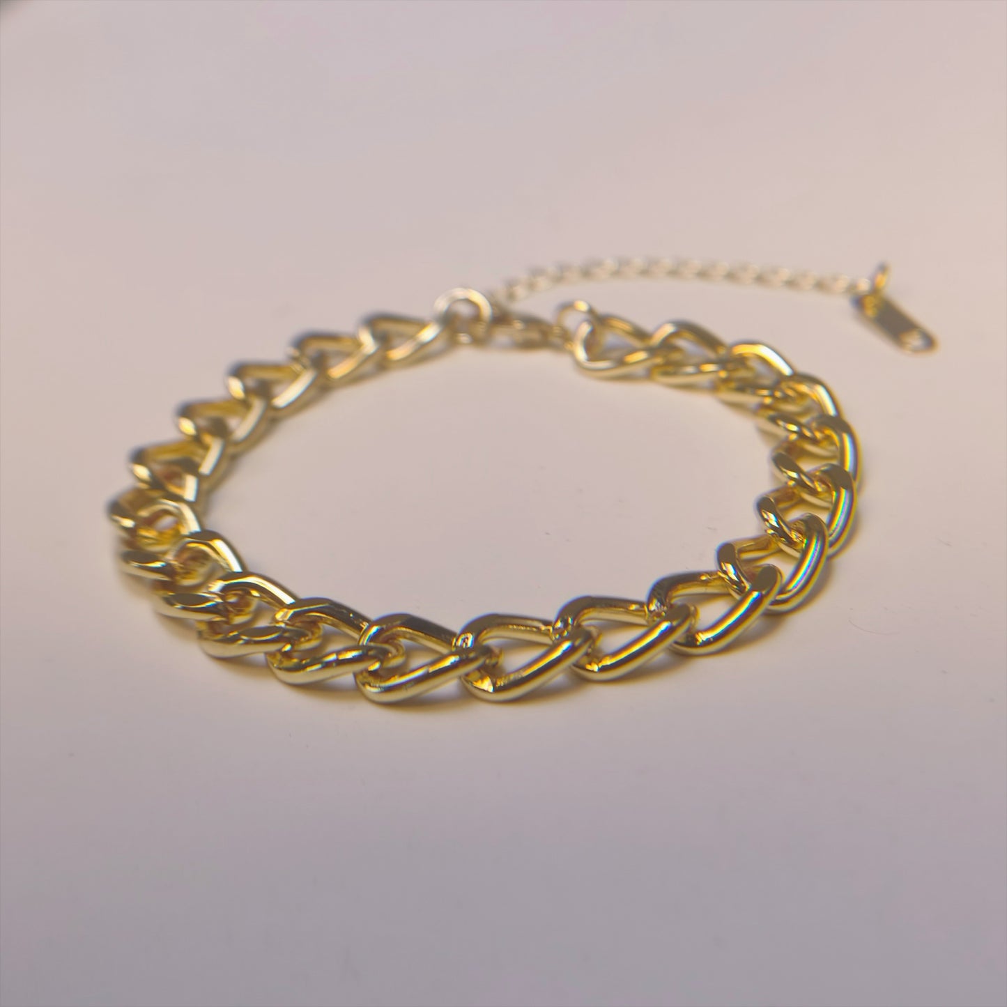 gold plated cuban link chain bracelet for men women premium brass thick heavy duty curb link chain adjustable unisex bracelet statement wrist jewelry gift
