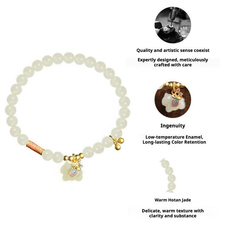 chinese zodiac horse jade bracelet –  s925 silver dreamy for women - star8s