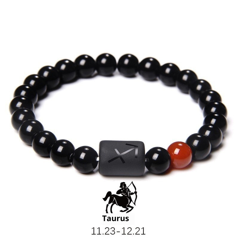 zodiac signs bracelet - elastic tiger eye & agate beaded bracelet for men & women - star8s