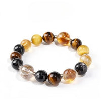 Tiger Eye Citrine Crystal Bracelet Natural Black Gold