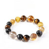 Tigerauge Citrin Kristallarmband Natur Schwarz Gold