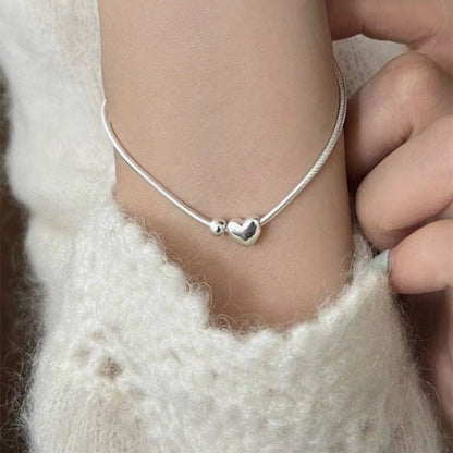 Double Heart Zircon Necklace - Simple & Elegant Copper Pendant for Women - STAR8S
