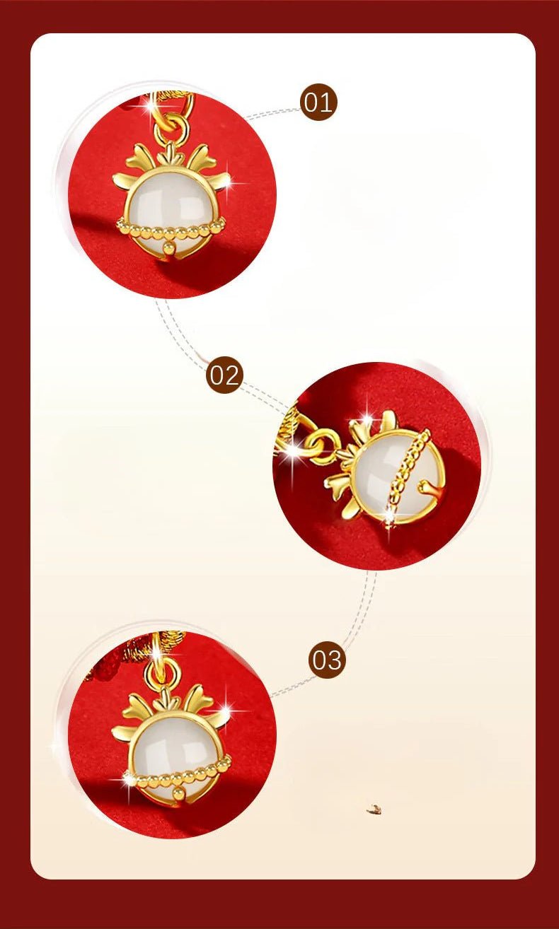 dragon pierced ear studs - hetian jade 925 silver this animal year earrings | star8s - star8s