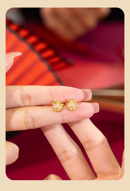Dragon Pierced Ear Studs - Hetian Jade 925 Silver This Animal Year Earrings | STAR8S