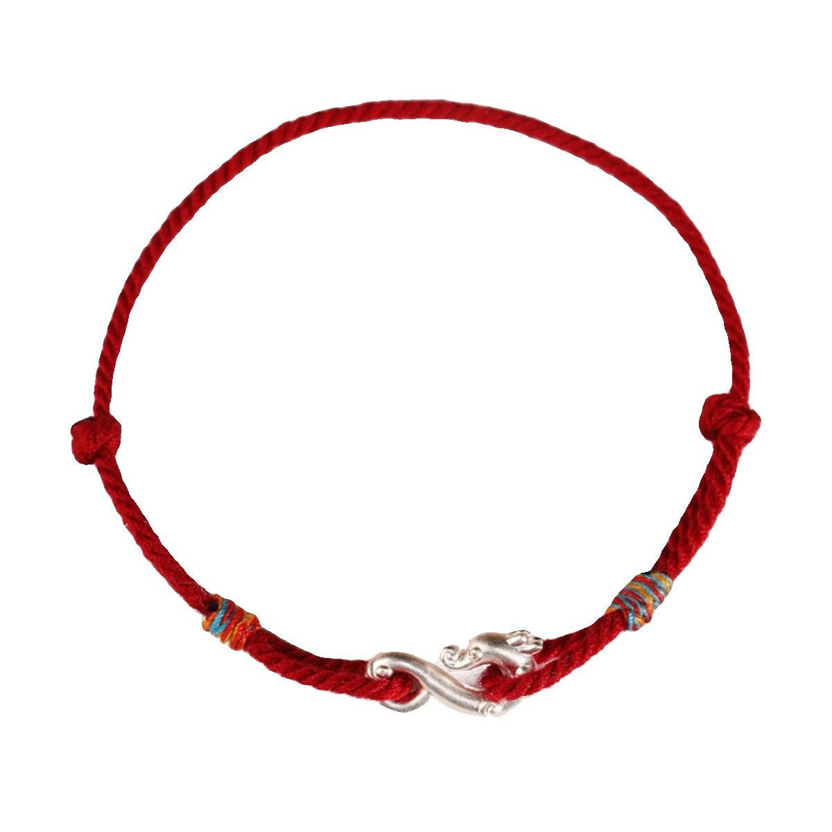 Dragon Red String Bracelet for Women – Handmade Pure Silver Dragon Charm Bracelet Elegant - STAR8S