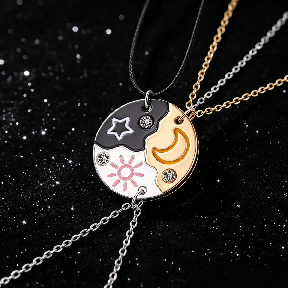matching friendship necklaces for 3 best friends magnetic sun moon star pendant necklace set sweet trio bff graduation school bday gift for teen girls kids pack of 3