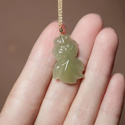 Hetian Jade Koi Fish Pendant Necklace