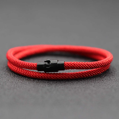Men's Double Wrap Bracelet Navy Blue Milan Rope Cord Wristband Matte Black Alloy Magnetic Clasp Unisex Minimalist Surf Beach Nautical Jewelry Layering Cuff