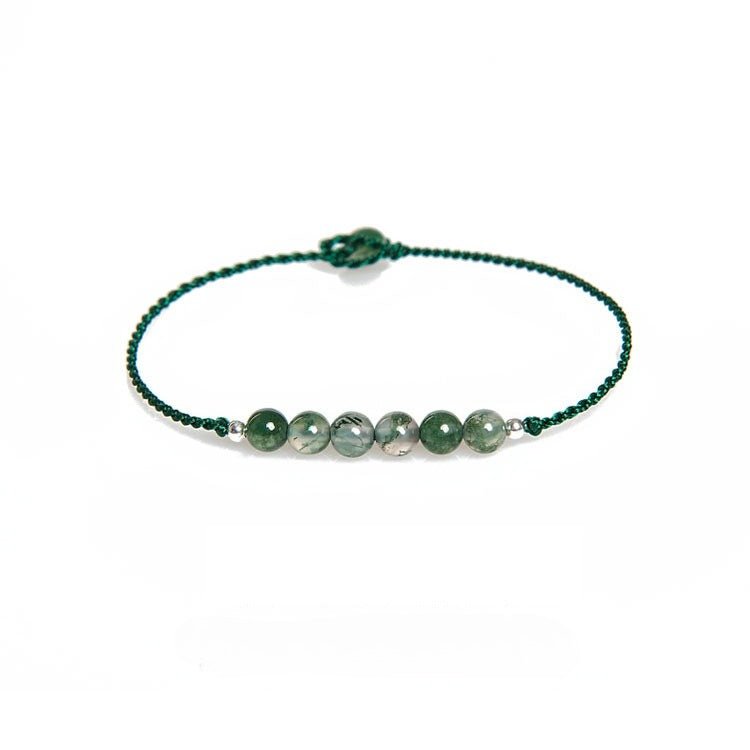 elegant green agate bracelet for women - handcrafted 925 sterling silver bracelet, simple & chic jewelry for summer 🌿✨ - star8s