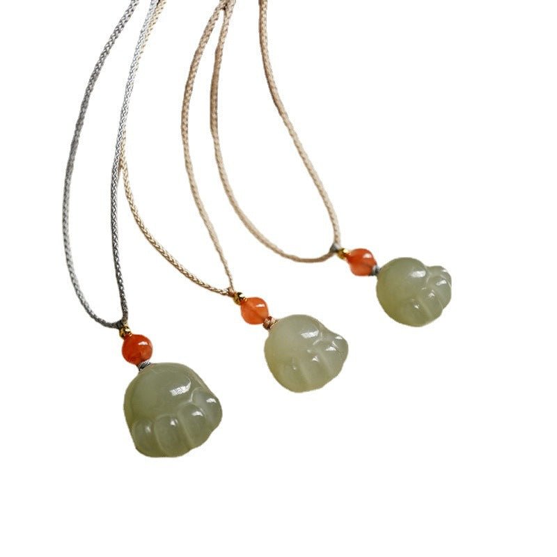 Elegant Hetian Jade Cat Paw Pendant Necklace – Handmade for a Simple, Elegant Look - STAR8S