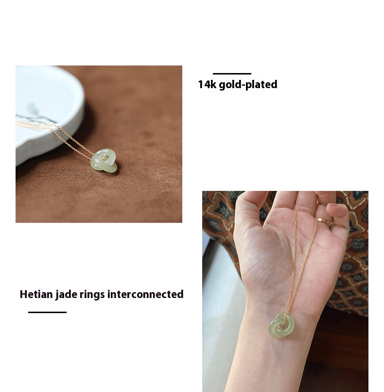 elegant hetian jade interlocking rings necklace – timeless beauty - star8s
