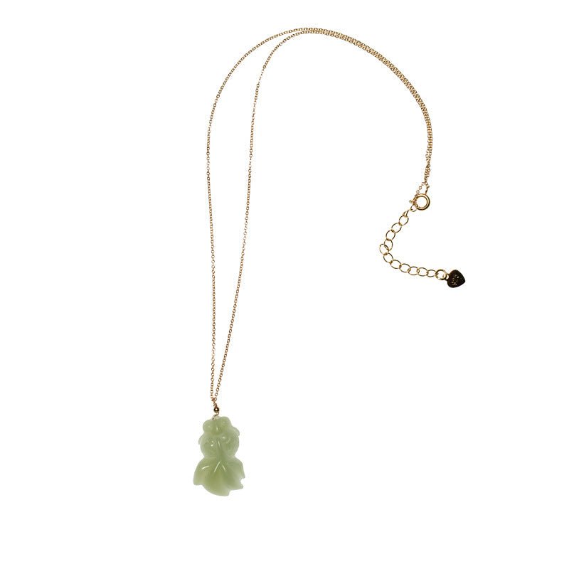 Elegant Hetian Jade Koi Fish Pendant Necklace – Prosperity and Good Fortune - STAR8S