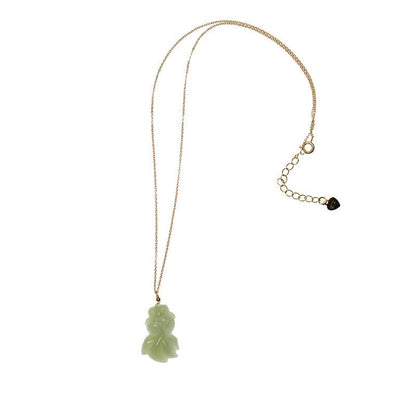 Elegant Hetian Jade Koi Fish Pendant Necklace – Prosperity and Good Fortune - STAR8S
