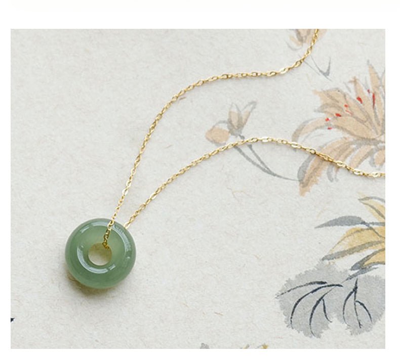 Elegant Hetian Jade Peace Hook Pendant Necklace – Protection and Serenity - STAR8S