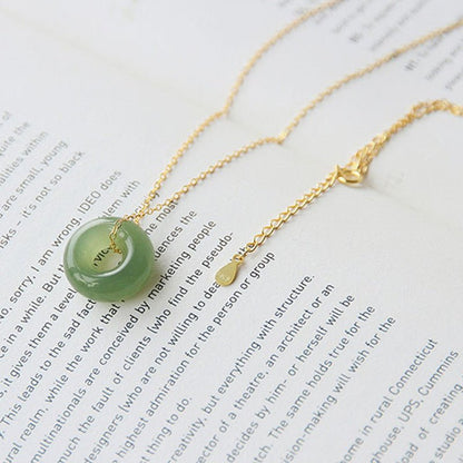 Elegant Hetian Jade Peace Hook Pendant Necklace – Protection and Serenity - STAR8S