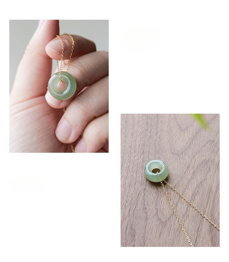 Elegant Hetian Jade Peace Hook Pendant Necklace – Protection and Serenity - STAR8S