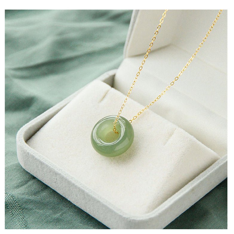 Elegant Hetian Jade Peace Hook Pendant Necklace – Protection and Serenity - STAR8S