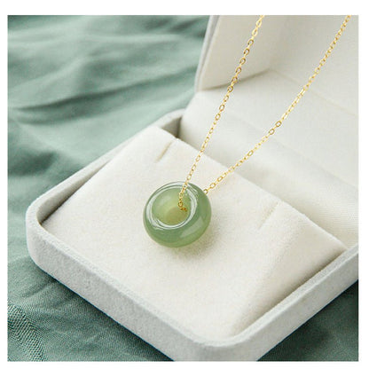 Elegant Hetian Jade Peace Hook Pendant Necklace – Protection and Serenity - STAR8S