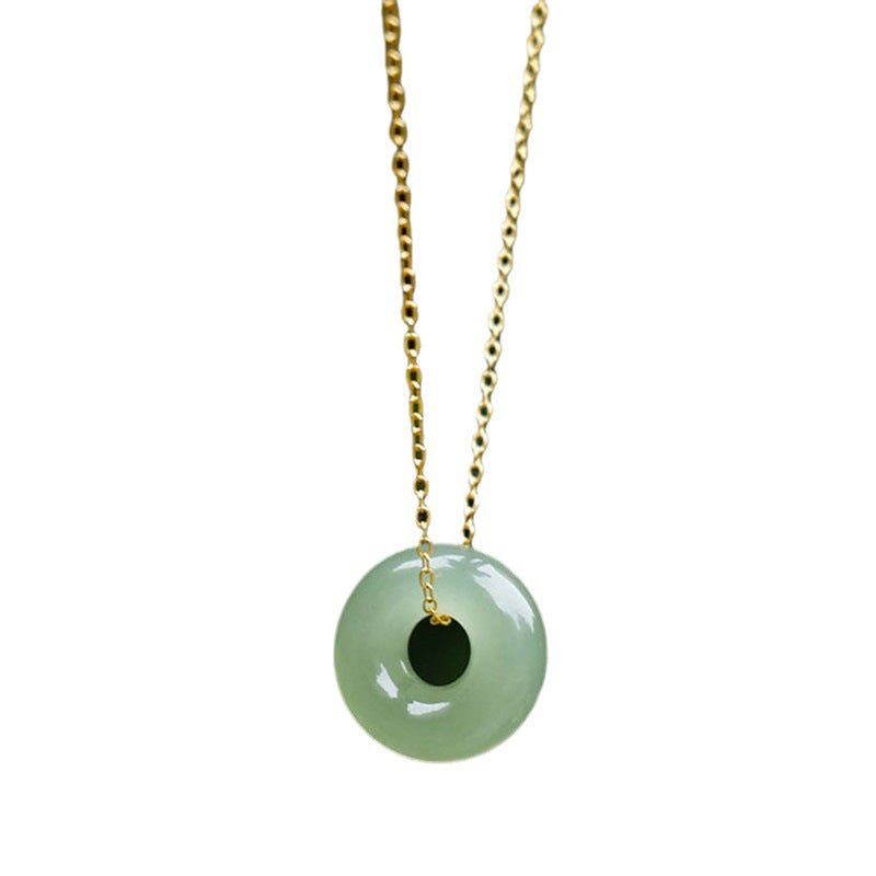 Elegant Hetian Jade Peace Hook Pendant Necklace – Protection and Serenity - STAR8S