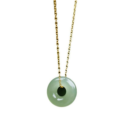 Elegant Hetian Jade Peace Hook Pendant Necklace – Protection and Serenity - STAR8S