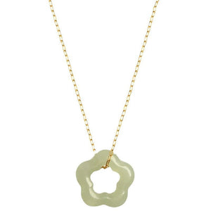 Elegant Hetian Jade Plum Blossom Necklace – Handmade Vintage Pendant for Women - STAR8S