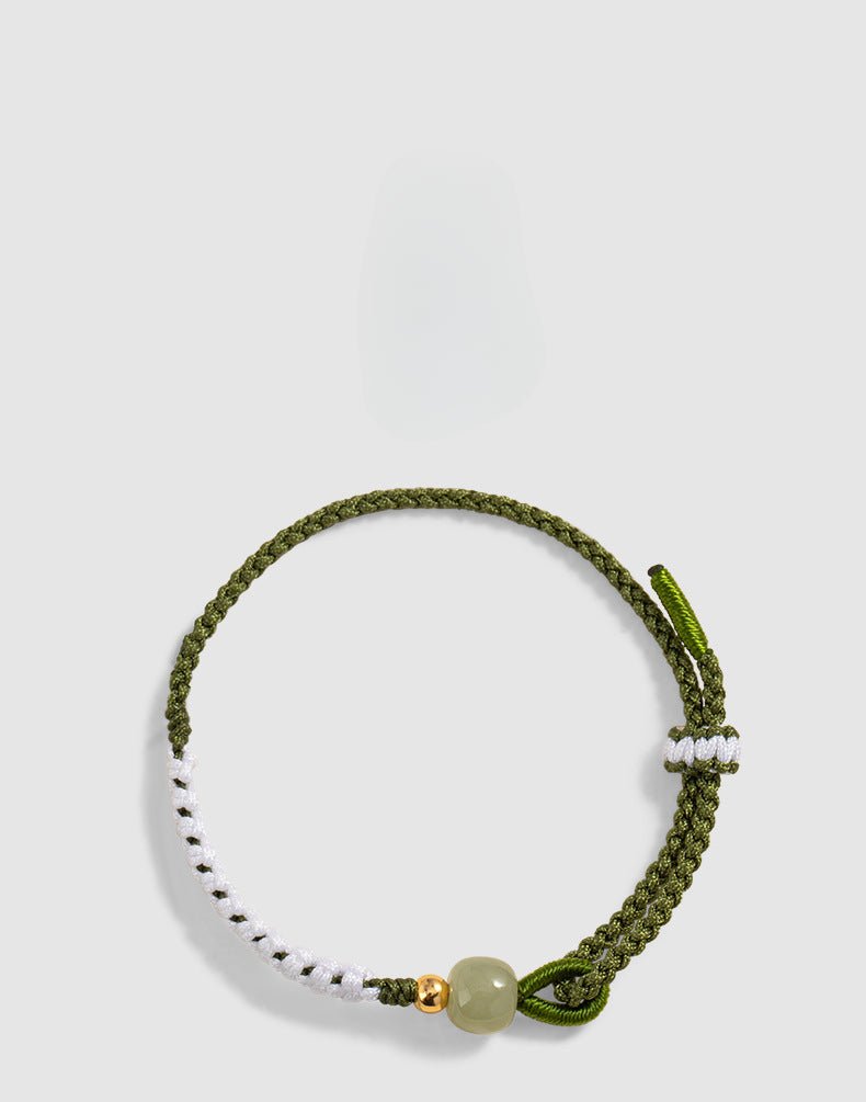 Elegant Jade Bracelet Red String: Three Lives Hetian Jewelry | STAR8S