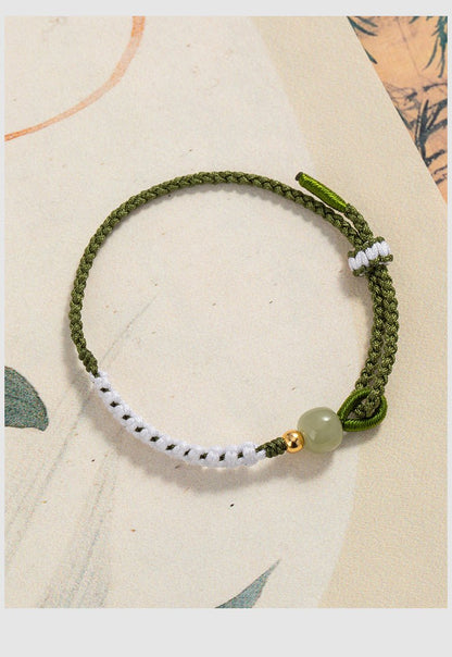 Elegant Jade Bracelet Red String: Three Lives Hetian Jewelry | STAR8S