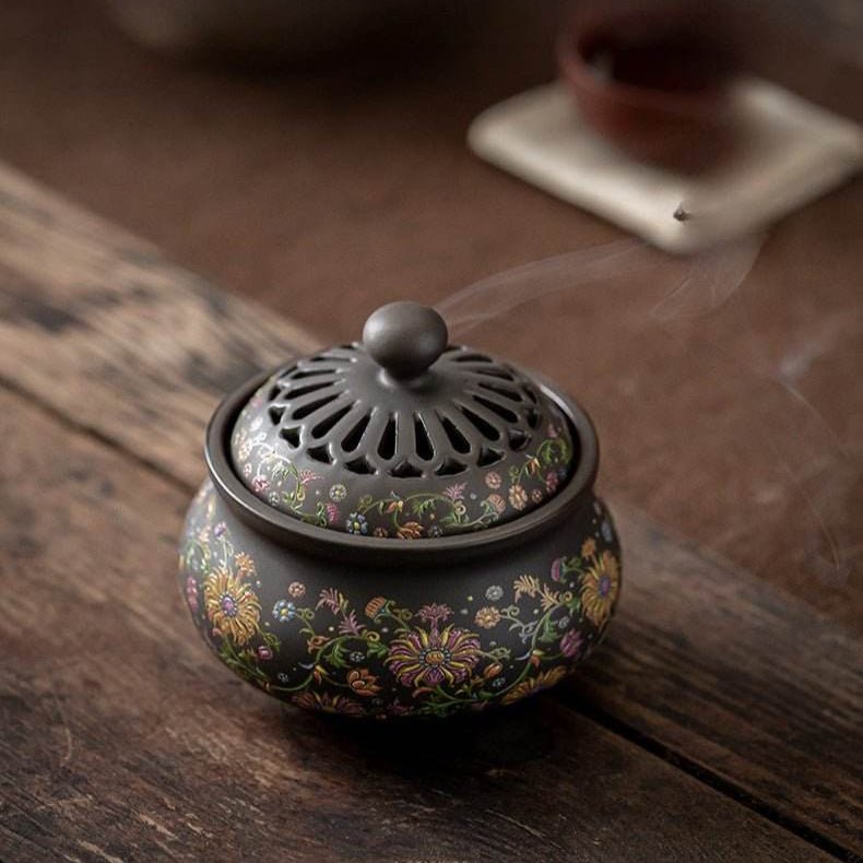 elegant rattan flower incense burner – exquisite design, ideal for aromatherapy - star8s